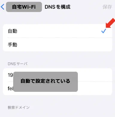 参照しているDNSサーバを確認できる